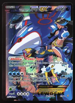 Team Aqua's Kyogre EX - 6/34 Full Art Ultra Rare - Double Crisis Pokemon Card LP - Image 1