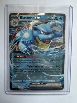 Pokemon TCG Blastoise EX 030/142 SCR EN Holo 330 HP Ability EX Rule Card - Image 1