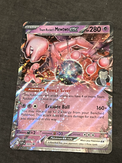 JUMBO CARD - - Team Rocket's Mewtwo ex 205 Sv: Scarlet & Violet Promo Holo MINT - Image 1