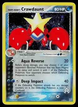 Pokemon Card - Team Aqua's Crawdaunt Team Magma vs Team Aqua 2/95 Holo Rare - Image 1