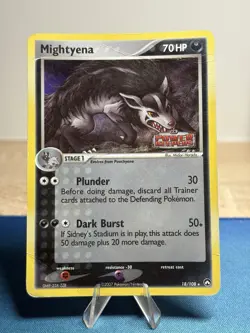 Mightyena 18/108 EX Power Keepers Reverse Holo Rare Pokemon Stamped Card HP - Image 1