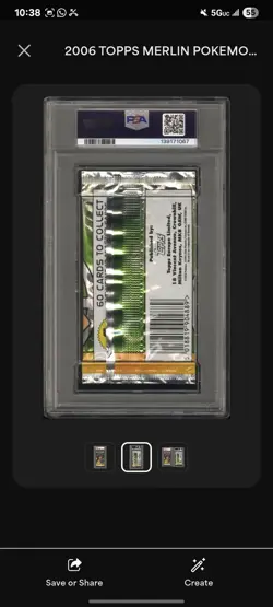 PSA 9 POP 1 2006 Topps Merlin Pokemon Magic Message Card Pack - Image 3