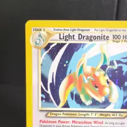Pokemon TCG Light Dragonite 14/105 Neo Destiny Holo Rare 2000 Vintage Card - Image 2