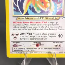 Pokemon TCG Light Dragonite 14/105 Neo Destiny Holo Rare 2000 Vintage Card - Image 4