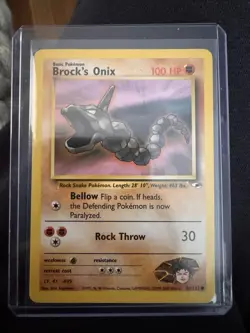 Pokemon TCG Brock's Onix Gym Heroes 69/132 Unlimited Common Card - Image 1