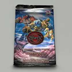 Chaotic DAWN OF PERIM 1st Edition - Factory Sealed 4 Card Booster Pack RARE! - Image 1