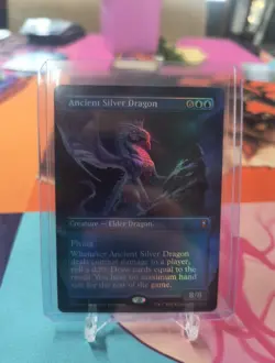 Ancient Silver Dragon (Borderless) Foil. Battle for Baldur's Gate MTG - Image 1