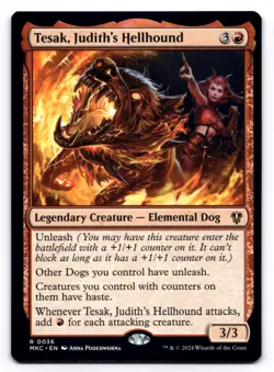 Tesak, Judith's Hellhound NM Commander: Murders at Karlov Manor 0036 MTG Regular - Image 1