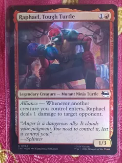 FOIL Raphael, Tough Turtle Teenage Mutant Ninja Turtles Magic The Gathering MTG - Image 1