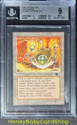 MTG Antiquities 1994 Urza's Mine (Clawed Sphere) BGS 9.0 MINT Old School 93/94 - Image 1
