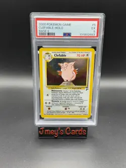 2000 Clefable Pokemon Graded PSA 5 Holo Base Set II Nintendo TCG - Image 1