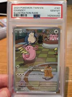 Chansey 187/167 Twilight Masquerade Illustration Rare Pokemon Card PSA 10 - Image 1