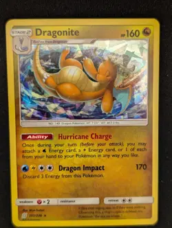 Pokemon TCG Dragonite 151/236 Unified Minds Cracked Ice Holo - Image 1