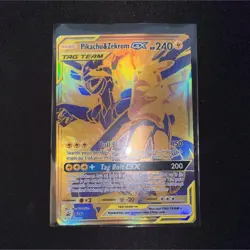 Pokemon Pikachu & Zekrom GX SM248 TAG TEAM Full Art Promo Holo Card 240 HP - Image 1