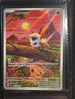 Pokemon TCG Larvesta Black Bolt Full Art Illustration Card IR 99/086 NM - Image 1