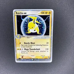 2003 Pokemon TCG Raichu EX Sandstorm Holo 98/100 Ultra Rare Medium Play - Image 2
