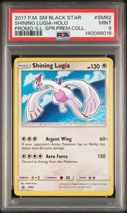 2017 POKEMON SM BLACK STAR PROMO #SM82 SHINING LUGIA-HOLO PSA 9 - Image 1