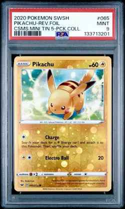 PSA 9 Pikachu Reverse Cosmos Holo English Vivid Voltage 5 Promo 065/202 Pokemon - Image 1