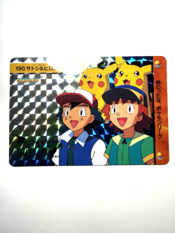 Pikachu & Ash Ketchum Pokemon Carddass Holo Japanese No190 Rare Bandai Japan - Image 1