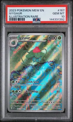 Pokemon Ivysaur 167/165 Scarlet & Violet 151 Illustration Rare Holo PSA 10 - Image 1