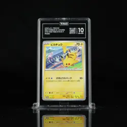 TAG 10 GEM MINT Japanese Pokemon 2024 PIKACHU 197/SV-P Gym Event PROMO - Image 1