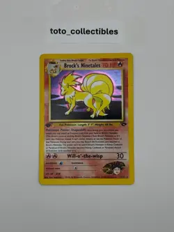 Pokemon Brock's Ninetales 3/132 Gym Challenge 1st Ed Holo Rare 70HP Stage MP-LP - Image 1