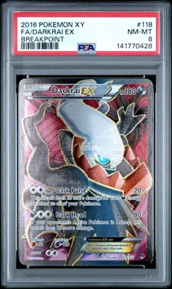 Pokemon XY Breakpoint #118 Darkrai EX Full Art Ultra Rare PSA 8 Mint NEAR Mint - Image 1
