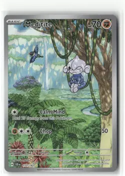 Pokemon Meditite Illustration Rare SV07: Stellar Crown 153/142 NM - Image 1