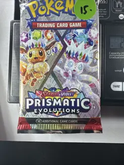 22.40g Prismatic Evolutions Pokemon Booster Pack New Sealed - Image 2