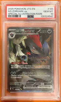 N's Zoroark EX Sir 185/159 PSA 10 Journey Together Special Illustration Rare - Image 1
