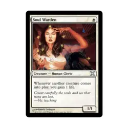 WOTC MtG 10th Ed Soul Warden (U) (Foil) EX - Image 1
