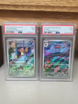 Lot of 2 PSA 7 Graded Pokemon Cards OBF Charmander #44 Promo and Gloom #198 - Image 1
