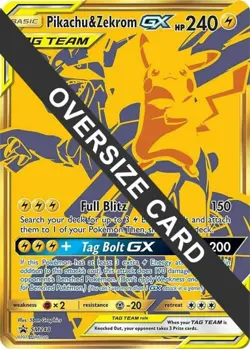 Damaged, English Pokemon Holo Pikachu & Zekrom GX - SM248 - Oversized Promo Pok - Image 1