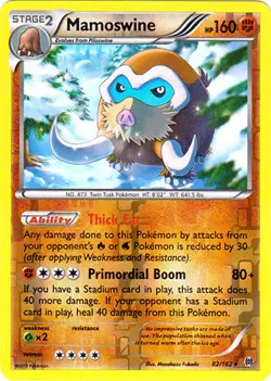 Pokemon - Mamoswine - 82/162 - Holo Rare - Reverse Holo - XY - BREAKthrough - NM - Image 1