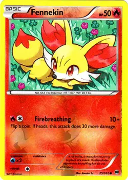Pokemon - Fennekin - 25/162 - Common - Reverse Holo - XY - BREAKthrough - MP - Image 1