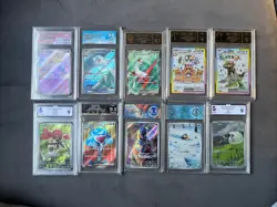 Pokemon Graded Bundle Lot Of Ten Slabs Grade 9 Mint - 10 Gem Mint Bundle! - Image 1