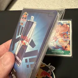 Red Bull Double DON event DON!! and Monkey.D.Luffy stamped Promo w/ Sticker - Image 2