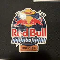 Red Bull Double DON event DON!! and Monkey.D.Luffy stamped Promo w/ Sticker - Image 3