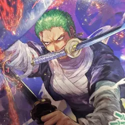 Roronoa Zoro OP12-036 C, GREEN 3 SWORD LOGO 48, one piece card, NIJIMAARC Tag SP - Image 3
