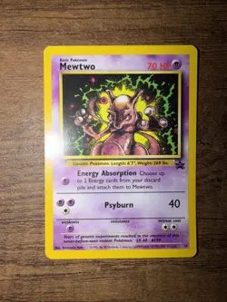 Pokemon TCG Mewtwo WOTC Black Star Promo Card #14 2000 LP/MP - Image 1