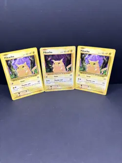 3x Pikachu 60HP Vintage Style Pokemon Card Lot (1 Holo Foil) LP/MP - Image 1