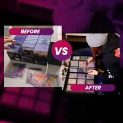 Toploader Card Binder - 35pt-55pt 3"x4" Red Portable Top Loader Card Storage,... - Image 5