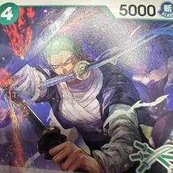 Roronoa Zoro OP12-036 C, GREEN 3 SWORD LOGO 36, one piece card, NIJIMAARC tag SP - Image 3
