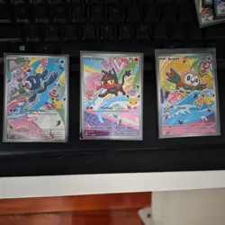 Pokemon First Partner Pack Popplio Litten Rowlet 3 Card Lot Regular English - Image 1