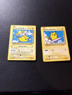 Flying Pikachu & Surfing Pikachu Pokemon Cards Set - Image 2
