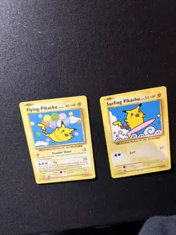 Flying Pikachu & Surfing Pikachu Pokemon Cards Set - Image 3
