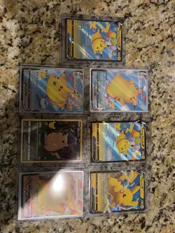 7 Pokemon TCG Pikachu Card 05/25 & Flying Pikachu V 06/25 & Vmax, Surfing vmax - Image 1