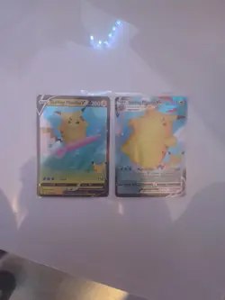 Surfing Pikachu V/ V MAX 2021 Holo Ultra 008/009/025 25th Anniversary 2 Cards - Image 1