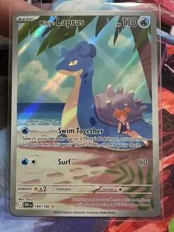 Pokemon TCG Misty's Lapras Destined Rivals 194/182 Illustration Rare New Mint - Image 1
