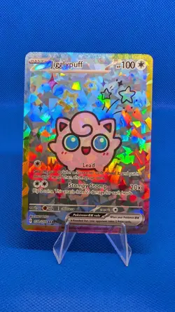 Pokemon Cracked Ice Holo Rainbow Boarder Cute Anime Jigglypuff Card - Image 1